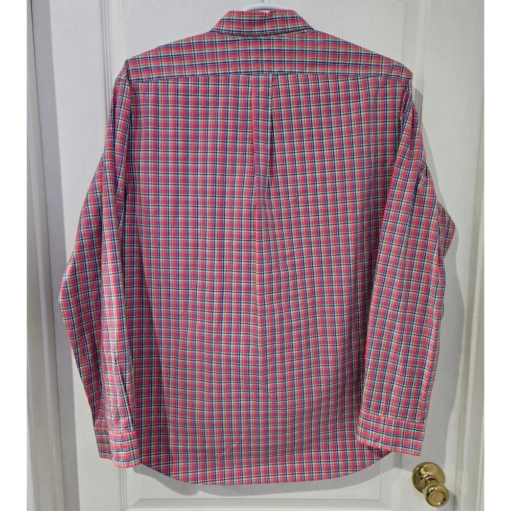 Polo Ralph Lauren Button Down Mens XXL Pink Plaid Cotton Long Sleeve